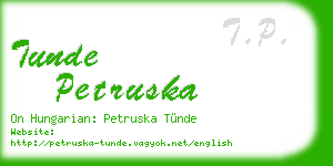 tunde petruska business card